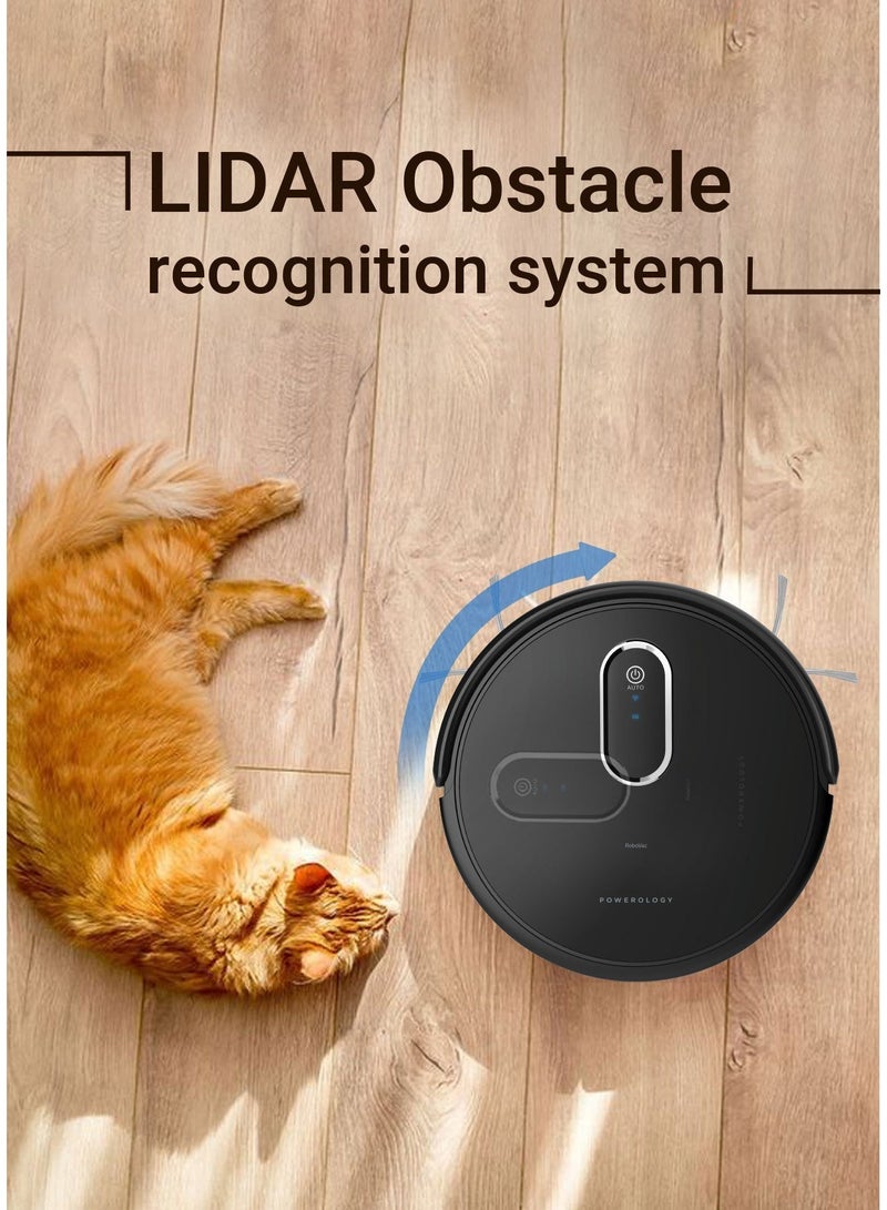 باورولوجي مُنظف روبوتي ذكي مع شفط قوي 2000 باسكال، منظف عميق محمول، 2 ساعة وقت عمل، أوامر صوتية عبر المساعد، فلتر هيبا قابل لإعادة الغسل، سعة سلة 500 مل - Image 5